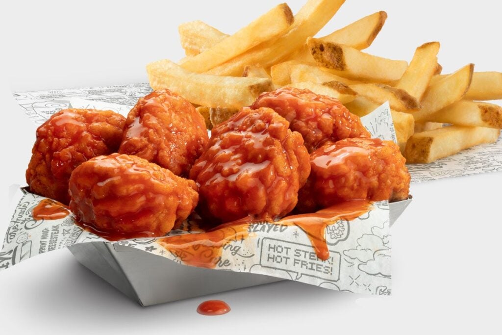 6 PC BONELESS WINGS AND FRIES - 6 Boneless Chicken Wings and Regular Original Fries.